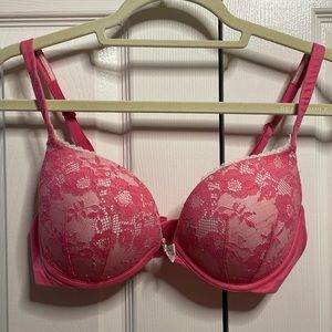 Pink Lace VS Push Up Bra